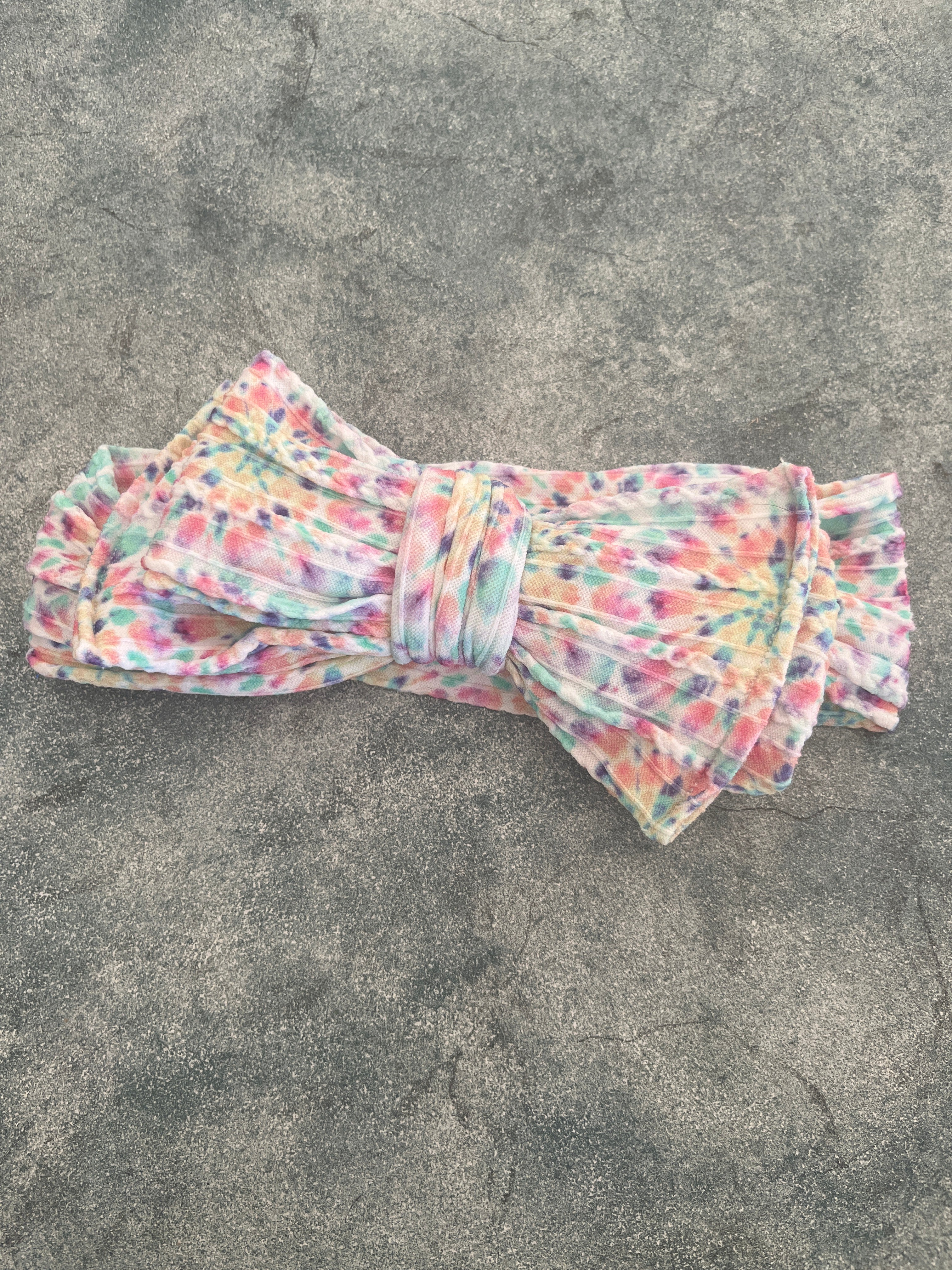 Rainbow Dye - Cable Knit Bow Headband