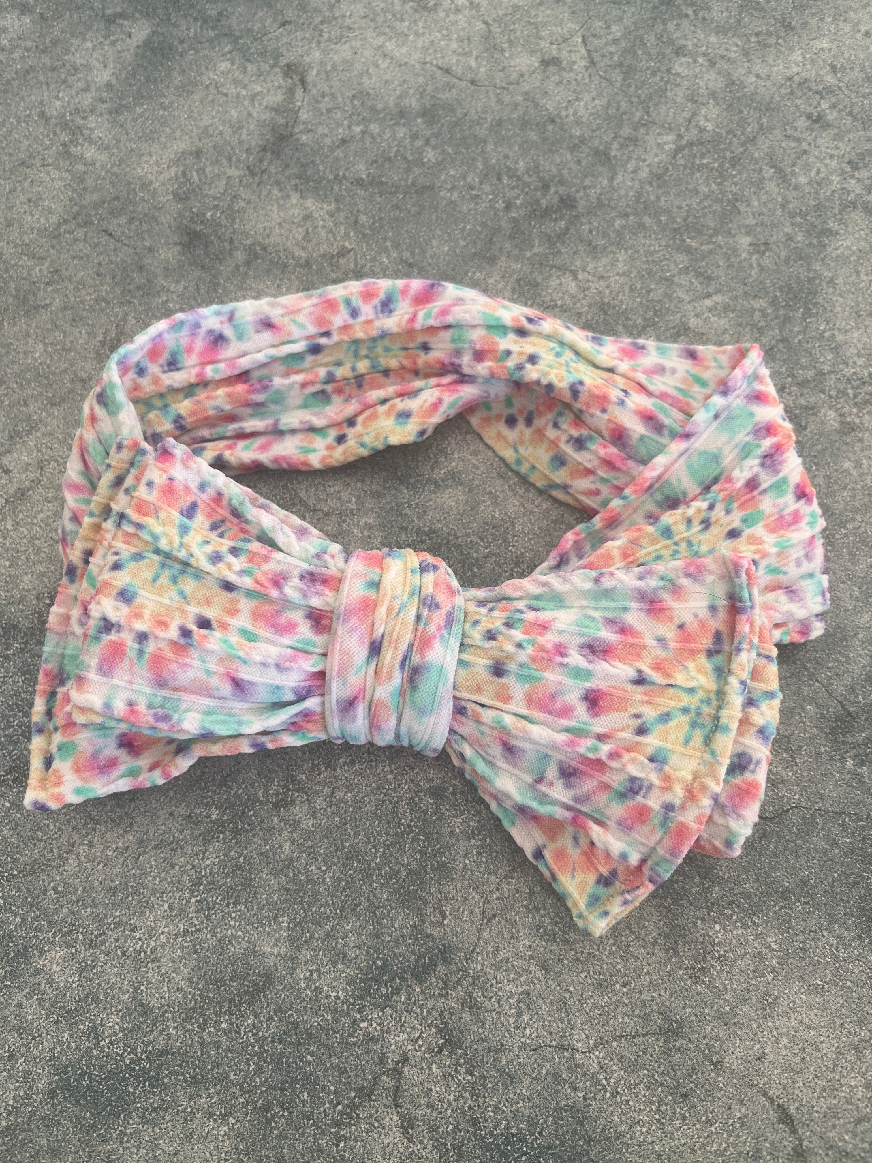 Rainbow Dye - Cable Knit Bow Headband