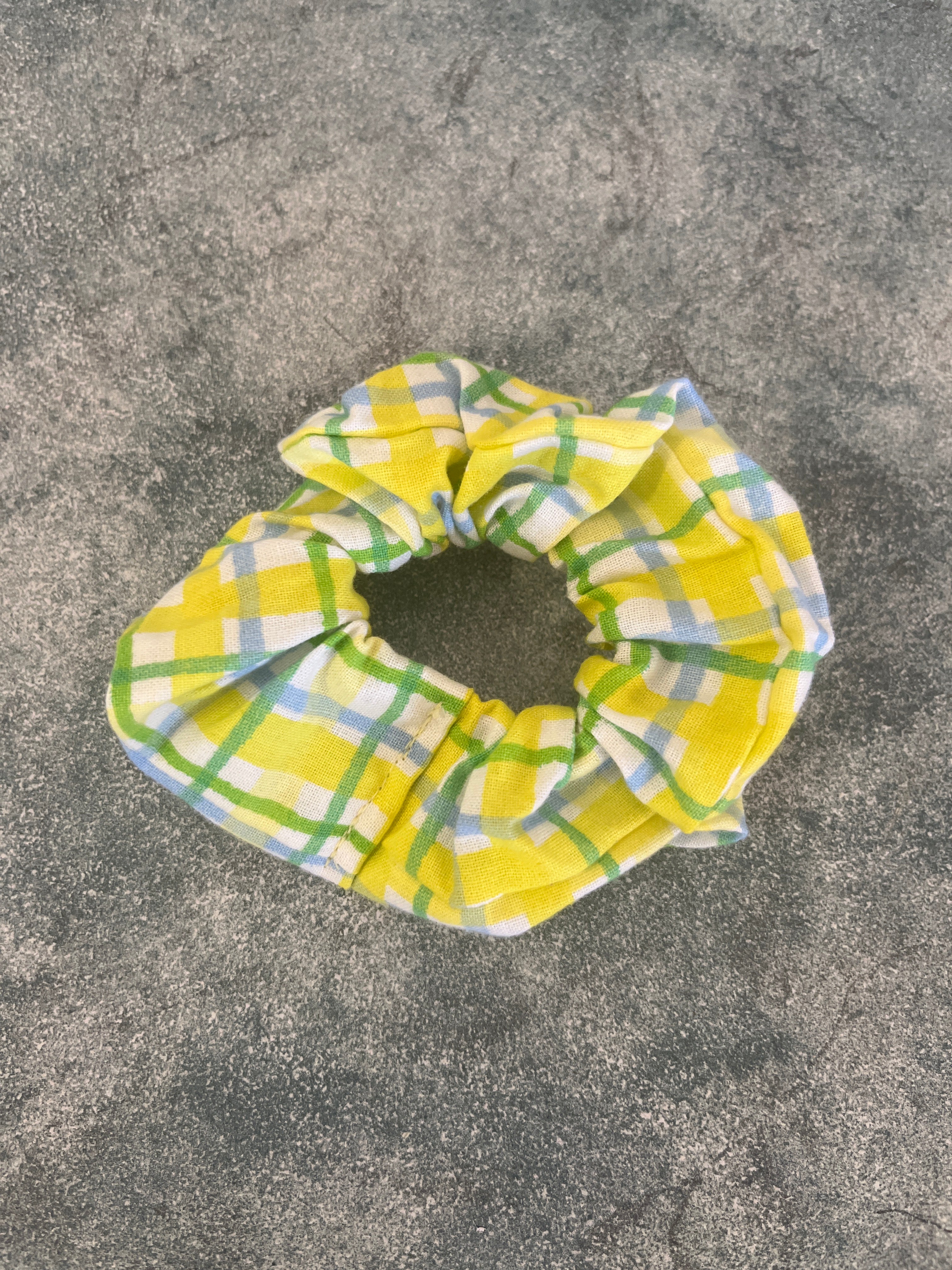 Yellow Fields Plaid - Scrunchie