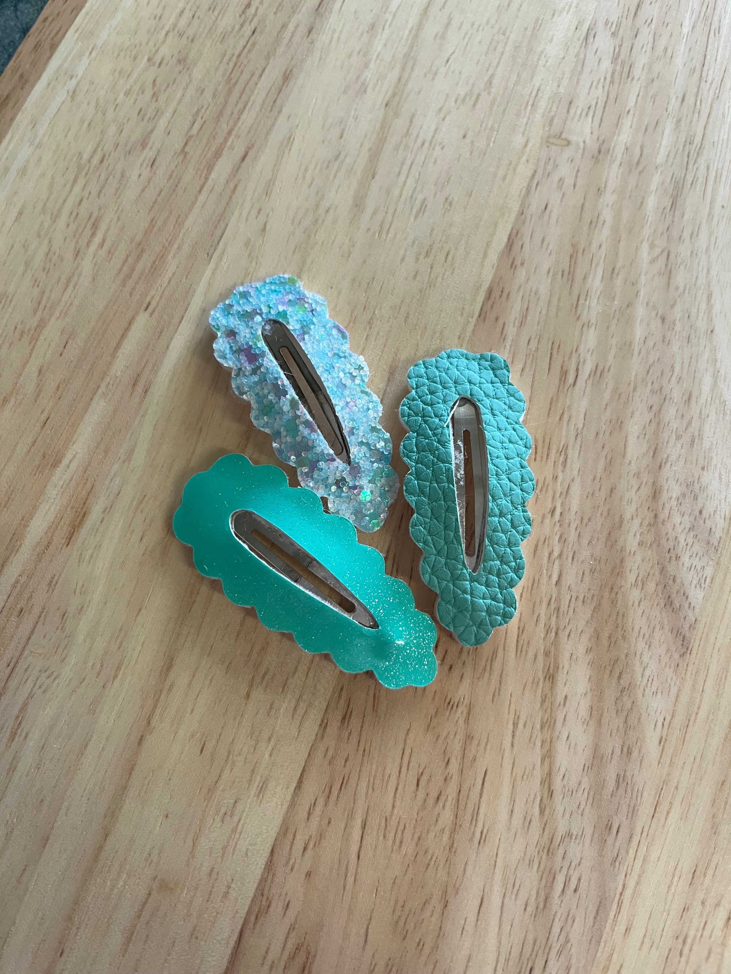 Sea Glass Shimmer - Frill Me Clips (Trio)